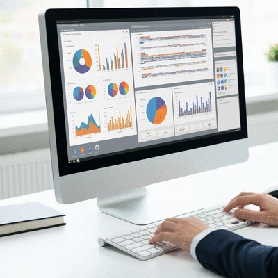 Digital interface showing plant genomic data visualization with charts and graphs